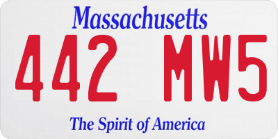 MA license plate 442MW5