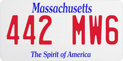MA license plate 442MW6