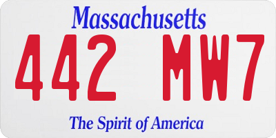 MA license plate 442MW7