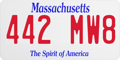 MA license plate 442MW8