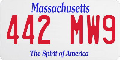 MA license plate 442MW9