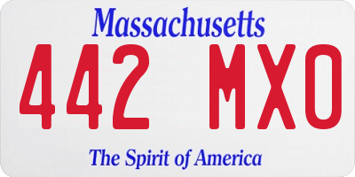 MA license plate 442MX0