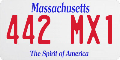 MA license plate 442MX1
