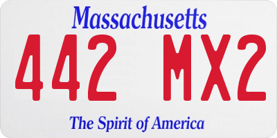 MA license plate 442MX2