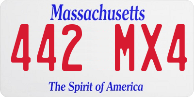 MA license plate 442MX4