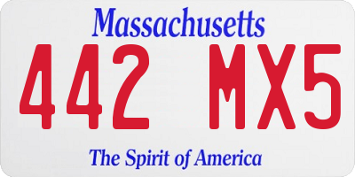 MA license plate 442MX5