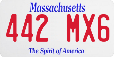 MA license plate 442MX6