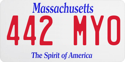 MA license plate 442MY0