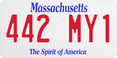 MA license plate 442MY1