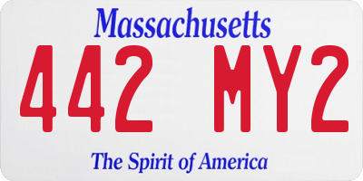 MA license plate 442MY2