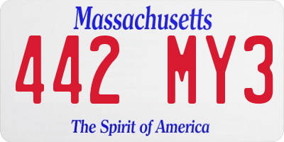 MA license plate 442MY3