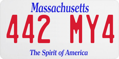 MA license plate 442MY4