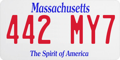 MA license plate 442MY7