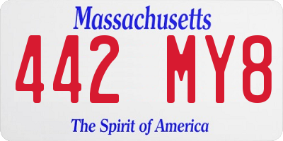 MA license plate 442MY8