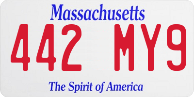 MA license plate 442MY9