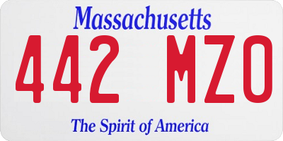 MA license plate 442MZ0