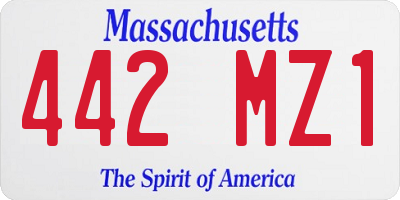 MA license plate 442MZ1