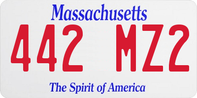 MA license plate 442MZ2