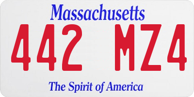 MA license plate 442MZ4