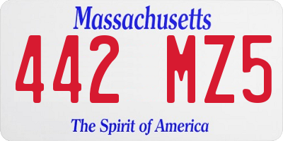MA license plate 442MZ5