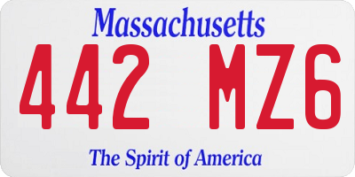 MA license plate 442MZ6