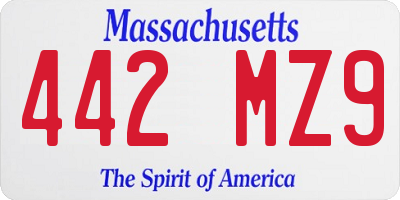 MA license plate 442MZ9