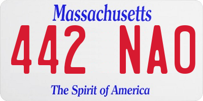 MA license plate 442NA0
