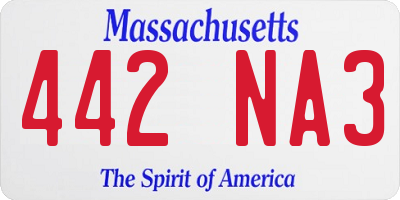MA license plate 442NA3