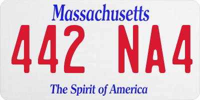 MA license plate 442NA4