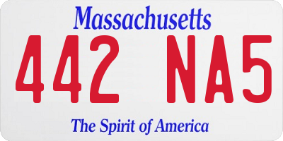 MA license plate 442NA5