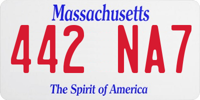 MA license plate 442NA7