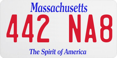 MA license plate 442NA8