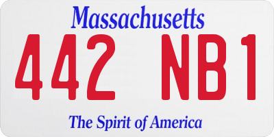 MA license plate 442NB1