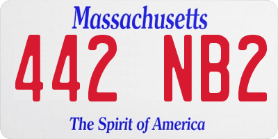 MA license plate 442NB2