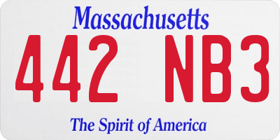 MA license plate 442NB3