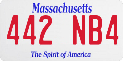 MA license plate 442NB4