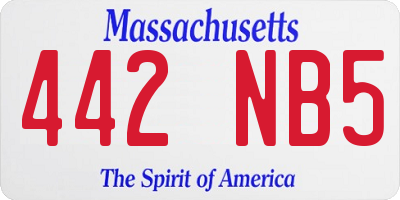 MA license plate 442NB5