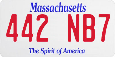 MA license plate 442NB7