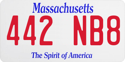 MA license plate 442NB8