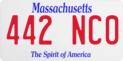 MA license plate 442NC0