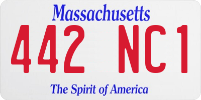 MA license plate 442NC1
