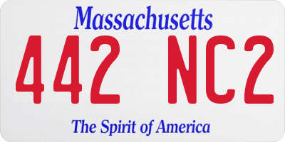 MA license plate 442NC2