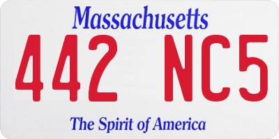 MA license plate 442NC5