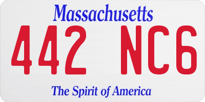 MA license plate 442NC6