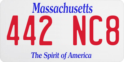 MA license plate 442NC8