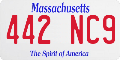 MA license plate 442NC9