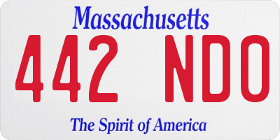 MA license plate 442ND0