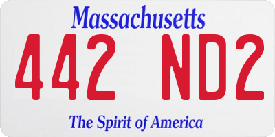 MA license plate 442ND2