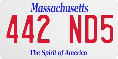 MA license plate 442ND5