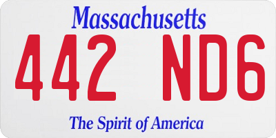 MA license plate 442ND6